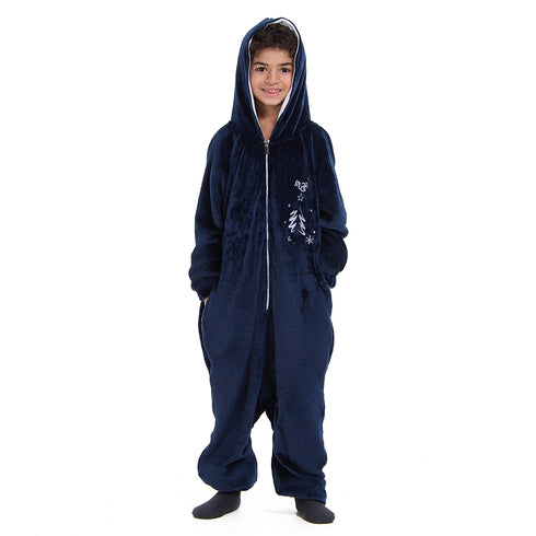 Snuggs Kids Blanket Onesie Christmas Dark Blue